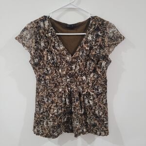 Vintage‎ Y2K Style Co Womens Babydoll Top Size Medium Petite Floral Fairy Grunge